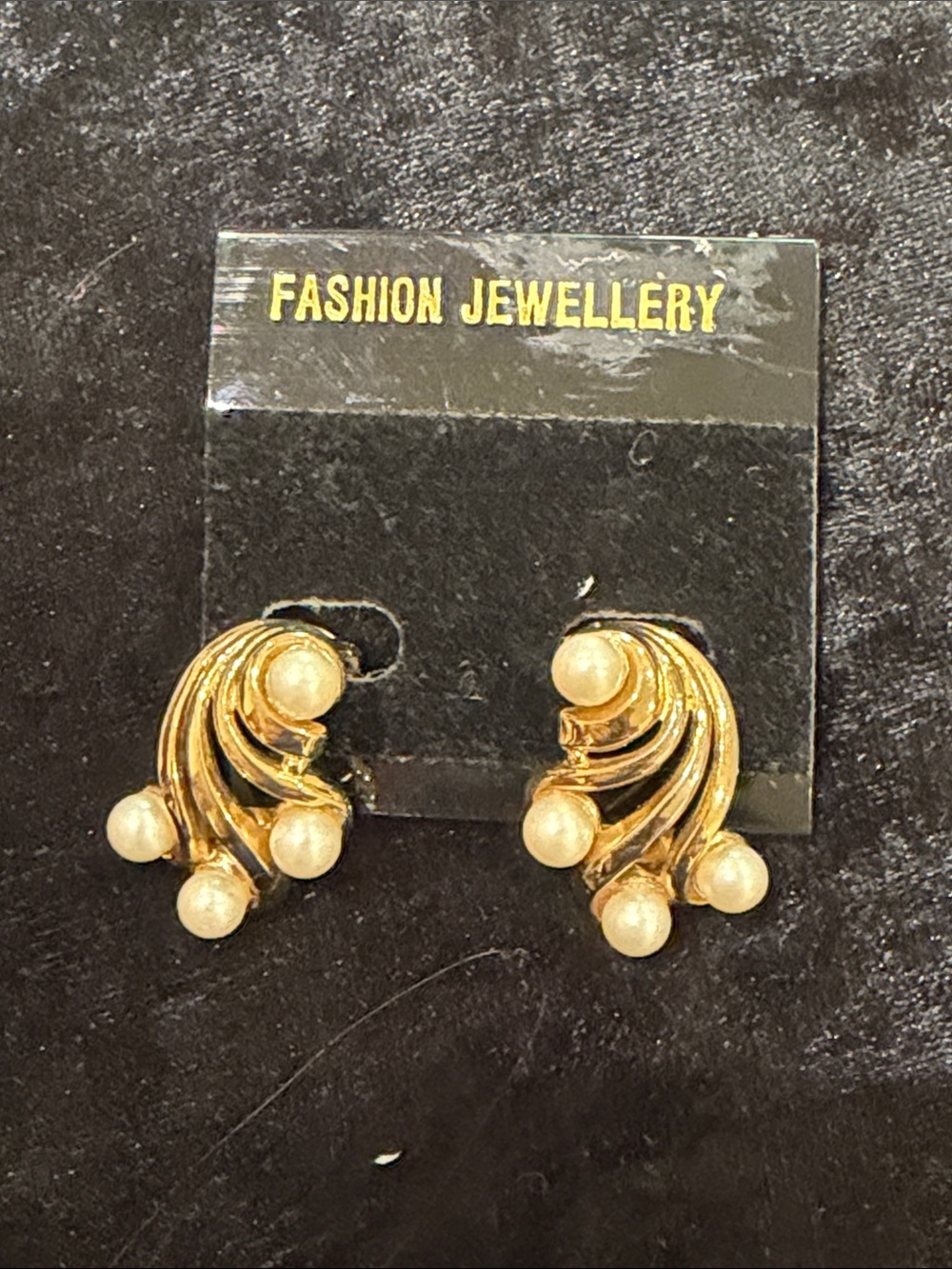 Fashion Jewelry Gold-Tone Earrings with Pearl Drops